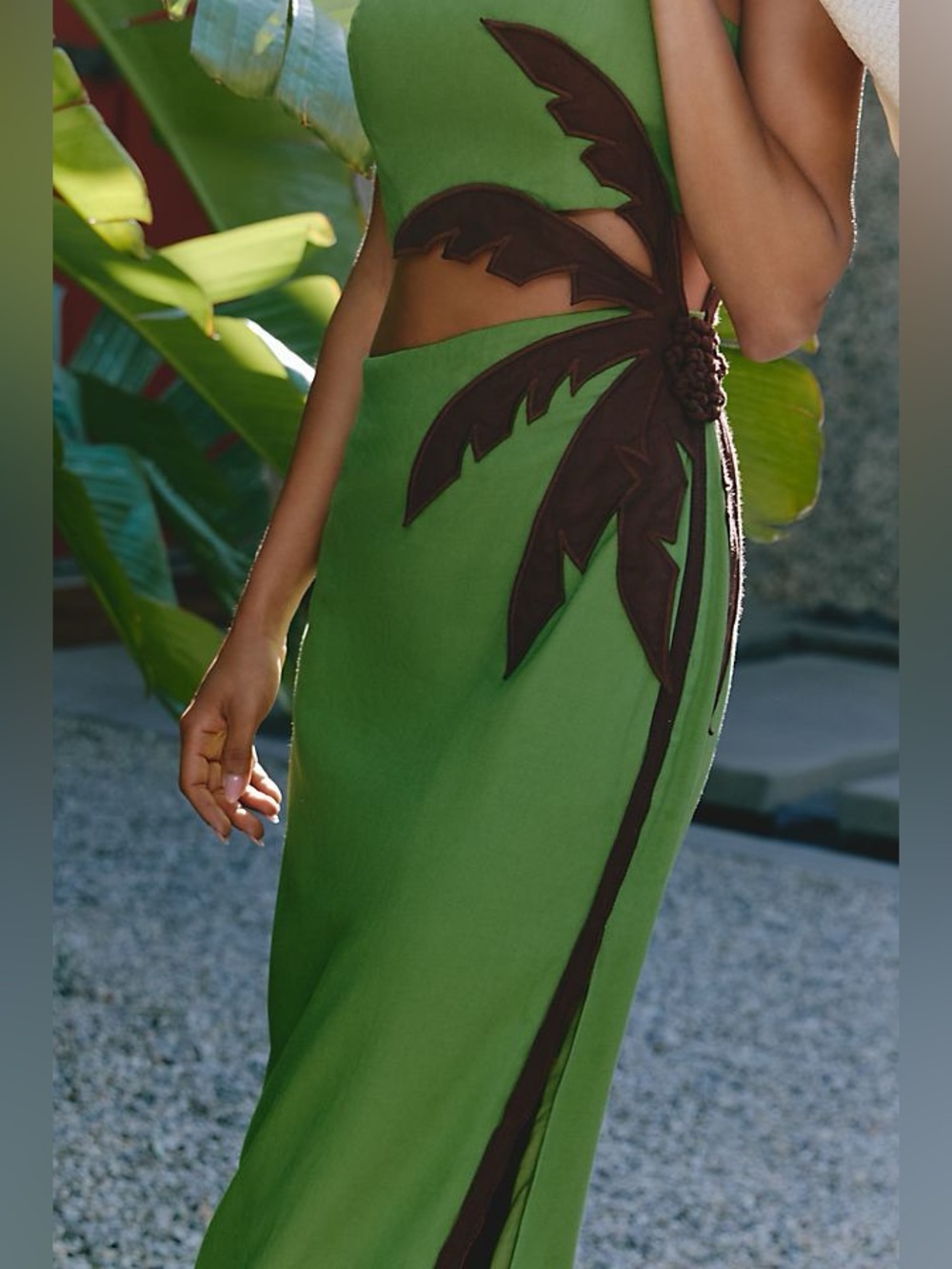 Anthropologie Farm Rio Palm Tree Midi Dress L NWT - Picture 3 of 6